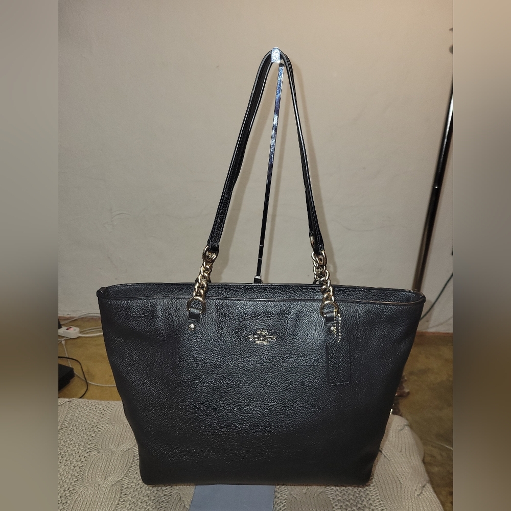 COACH SOPHIA PEBBLED LEATHER TOTE - Picture 9 of 10